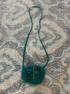 Candie's Teal Ruched Crossbody Bag with Stud Detail